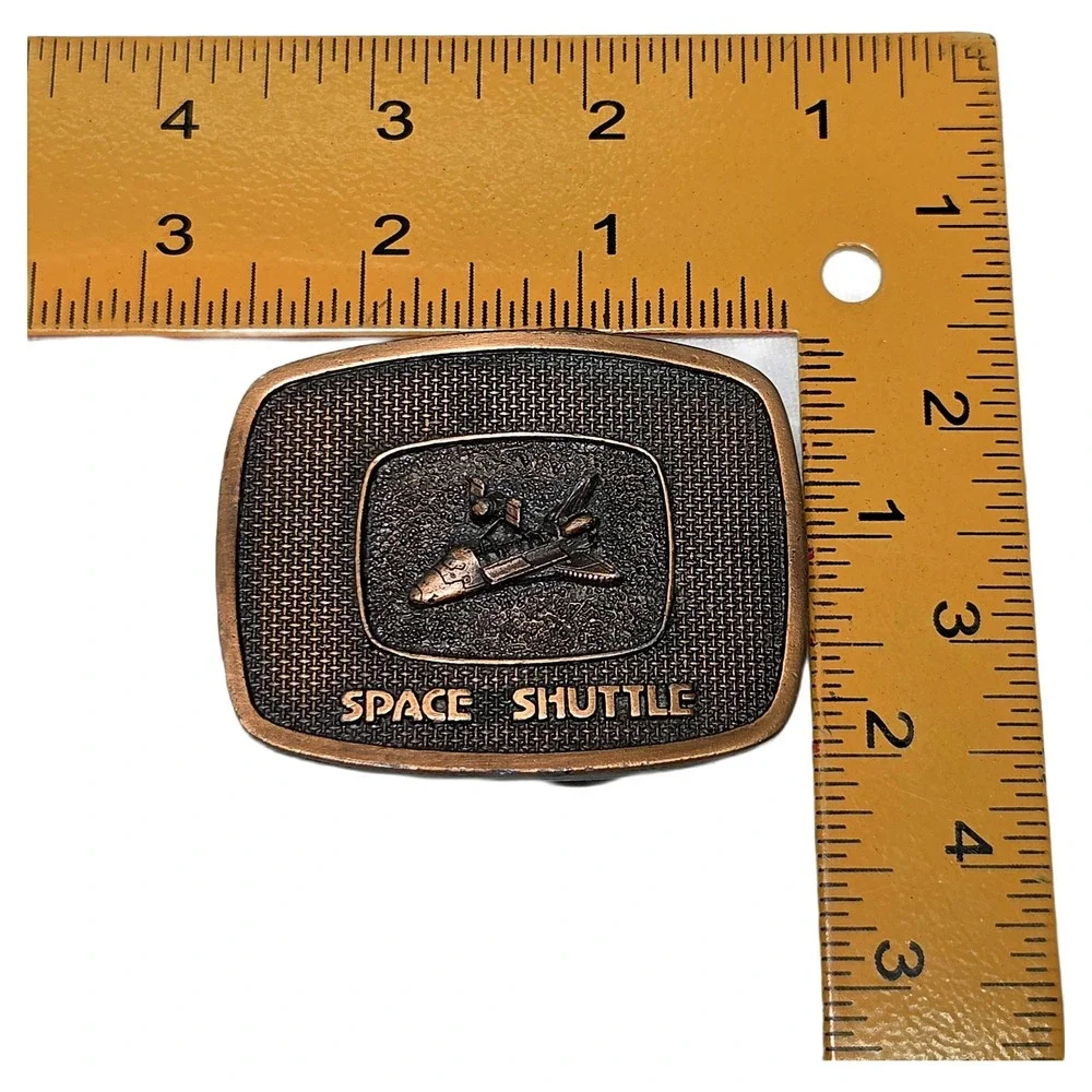 Buckle Connection Vintage 1981 Space Shuttle Belt NASA Copper Brass Bronze VTG